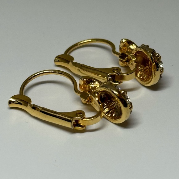 Gold Crystal Drop Earrings - Picture 6 of 8